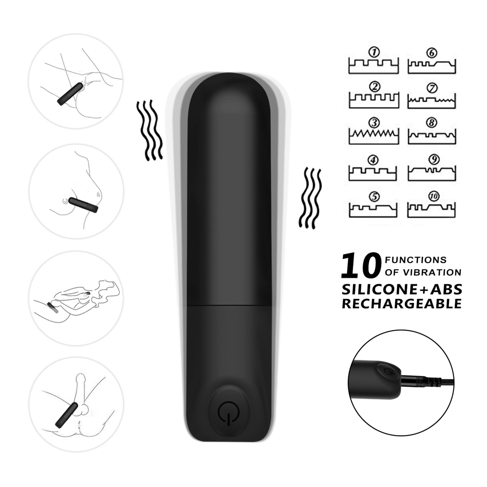 Winyi Rick Remote Mini Bullet Vibrator - Black