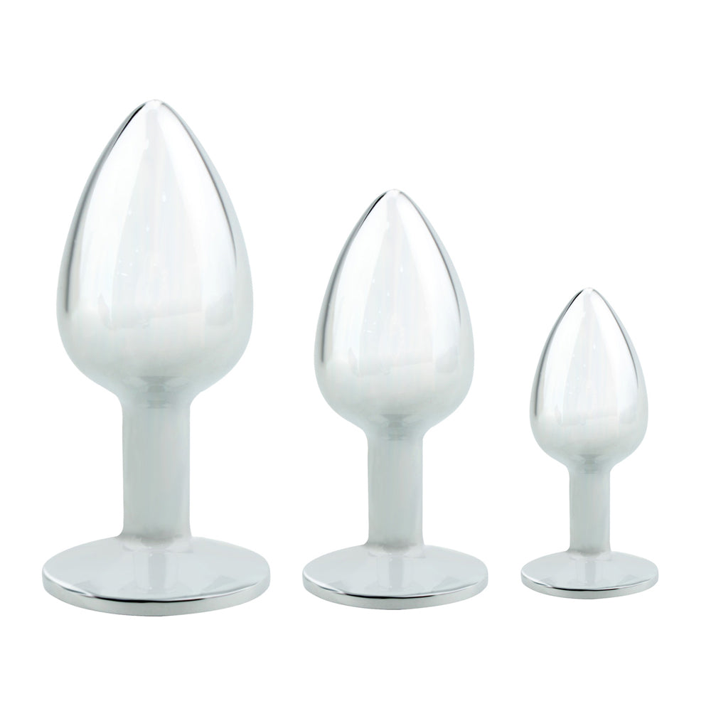 Winyi Stainless Steel Anal Plug Set - Clear