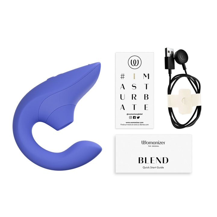 Womanizer Blend Pleasure Air™ Rabbit Vibrator - Vibrant Blue