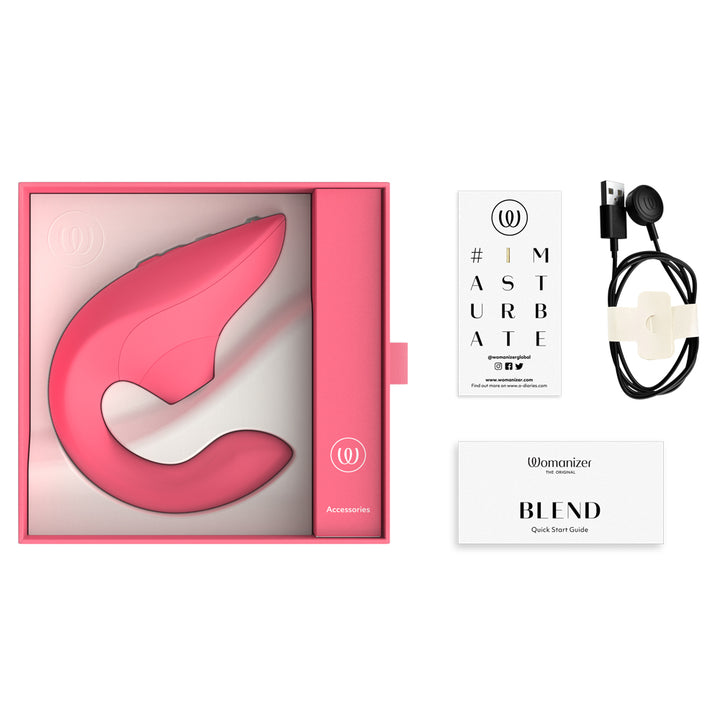 Womanizer Blend Pleasure Air™ Rabbit Vibrator - Vibrant Rose