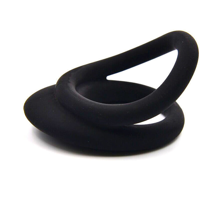 X-Cite Double Trouble Silicone Cockring - Black