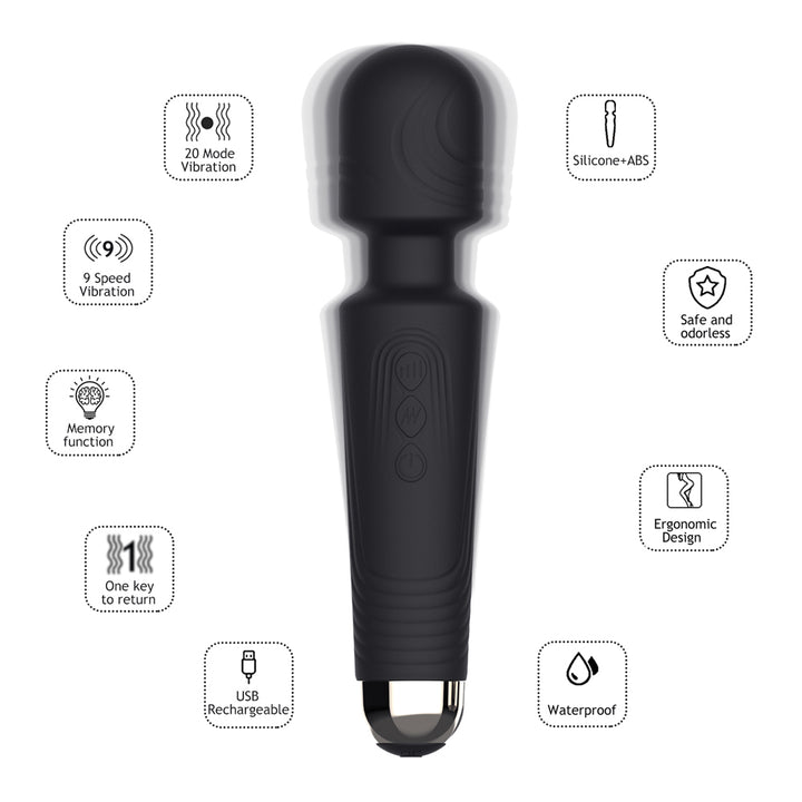 Winyi Janet Wand Massager - Black