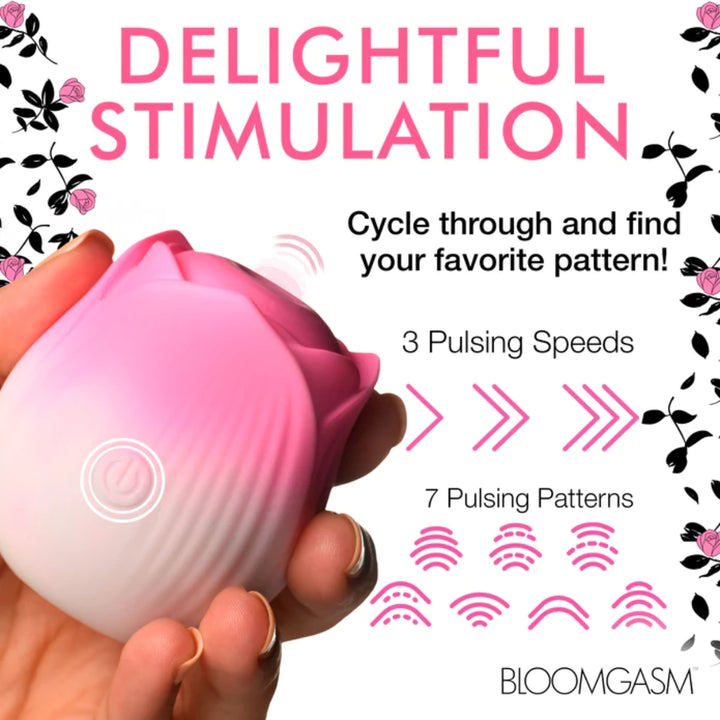 XR Bloomgasm Pulsing Petals Throbbing Rose Stimulator - Pink