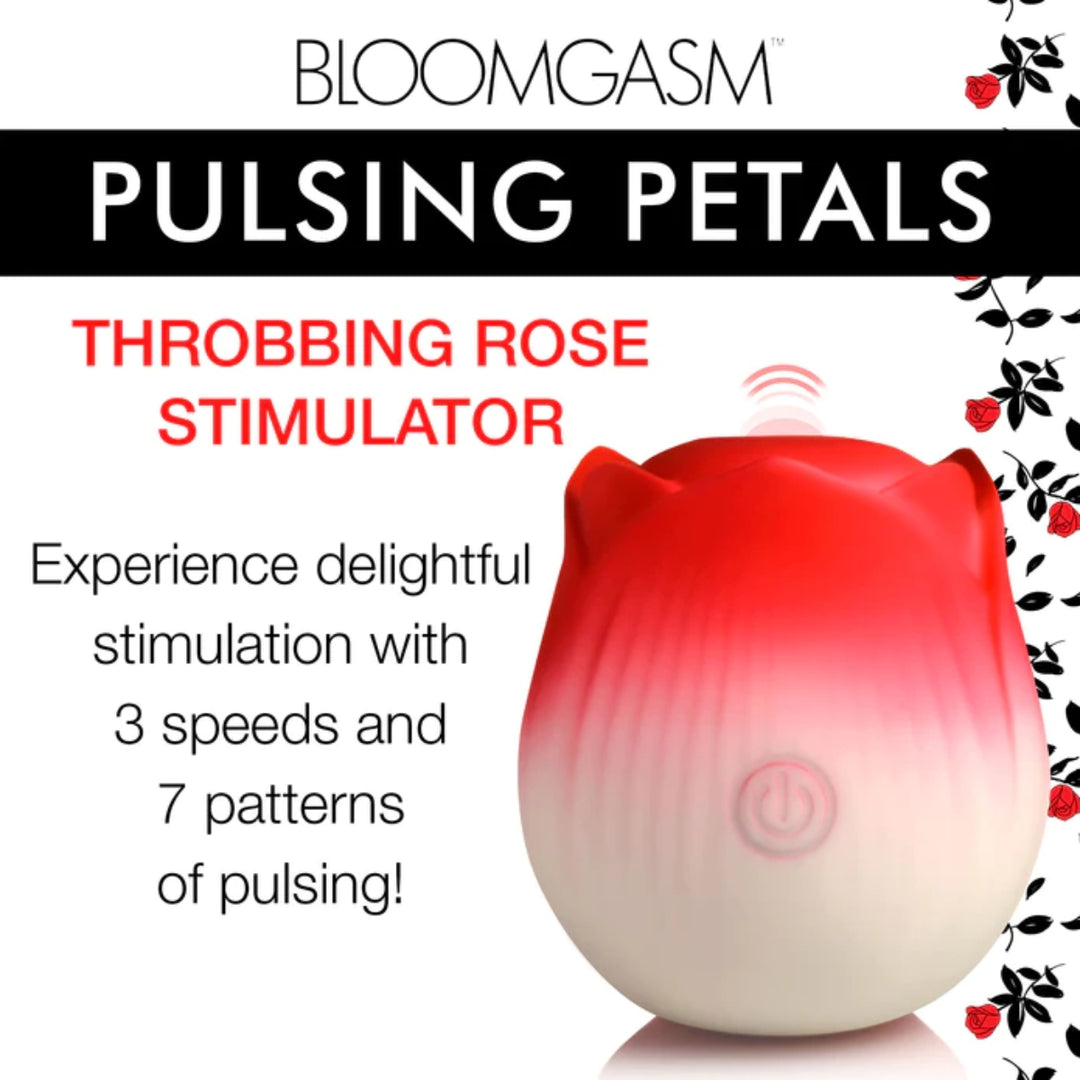 XR Bloomgasm Pulsing Petals Throbbing Rose Stimulator - Red