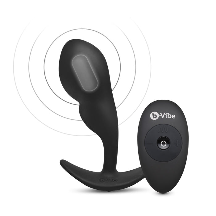 b-Vibe Remote Control P-Spot Snug Plug Medium - Black