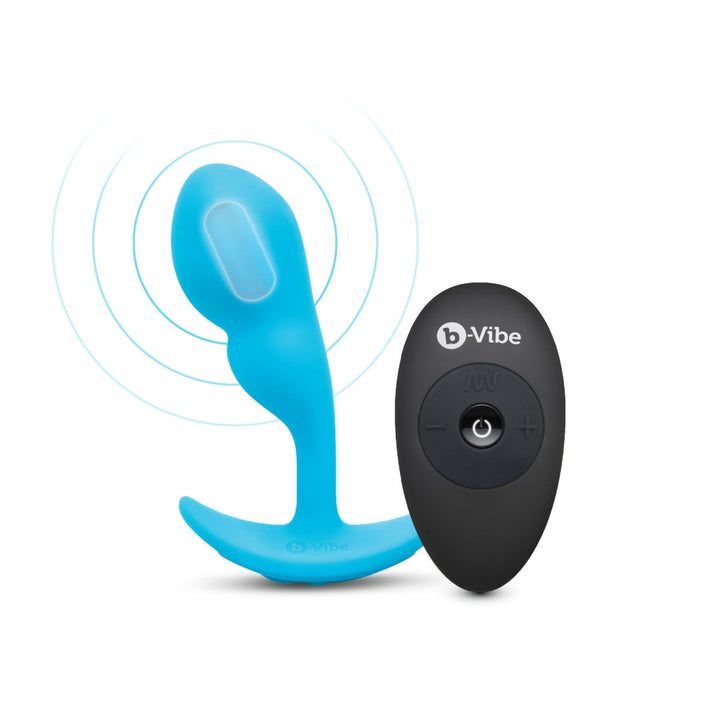 b-Vibe Remote Control P-Spot Snug Plug Small - Blue