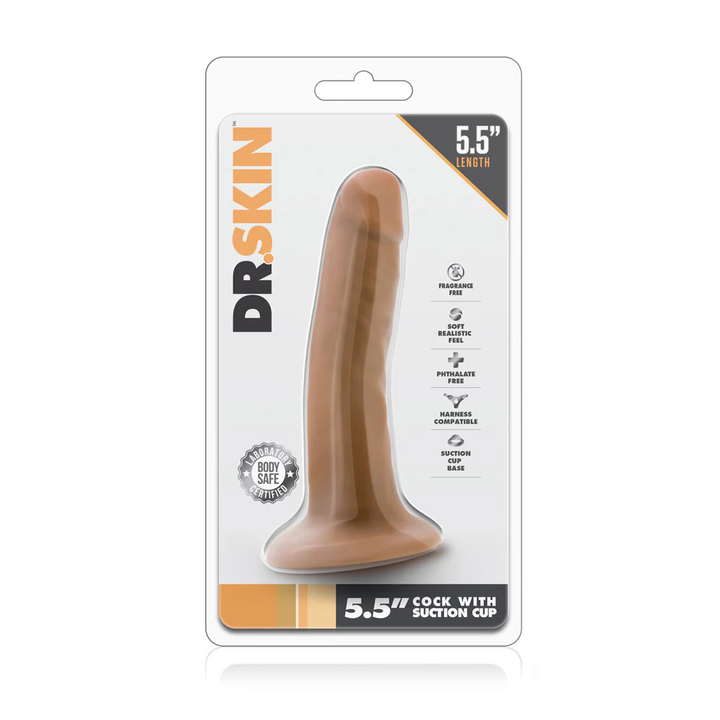 Blush Dr Skin 5.5 Inch Cock With Suction Cup - Mocha