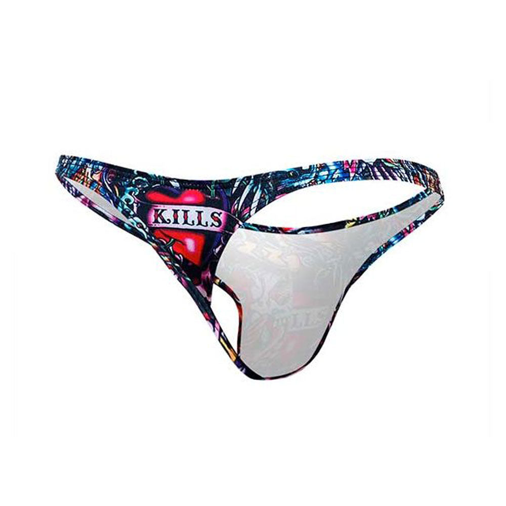 C4M Soft Stretch Ergonomic Men's Thong Provocative - Tattoo