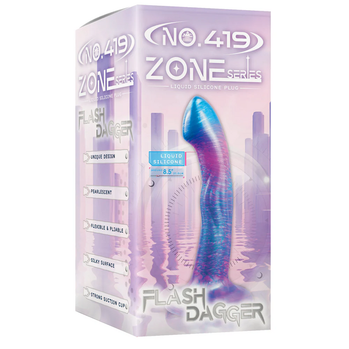 Excellent Power no.419 Zone Liquid Silicone G-Spot Dildo 7.5 Inch - Blue