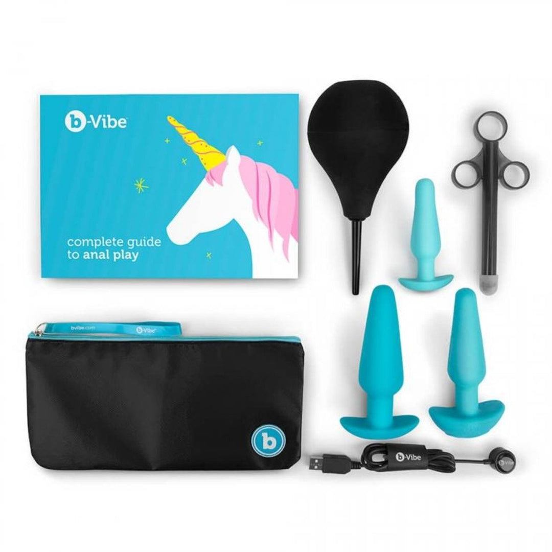 b-Vibe Anal Training 7 Piece Education Set - Blue