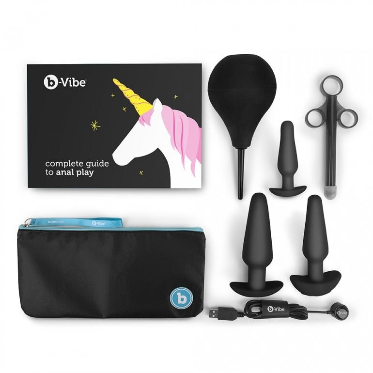 b-Vibe Anal Training 7 Piece Education Set - Black