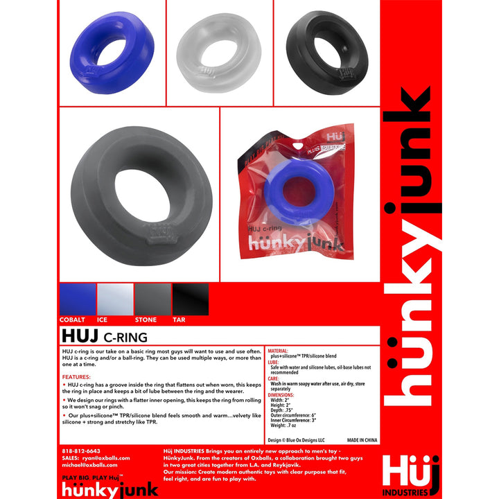 HunkyJunk HUJ Cock Ring - Ice