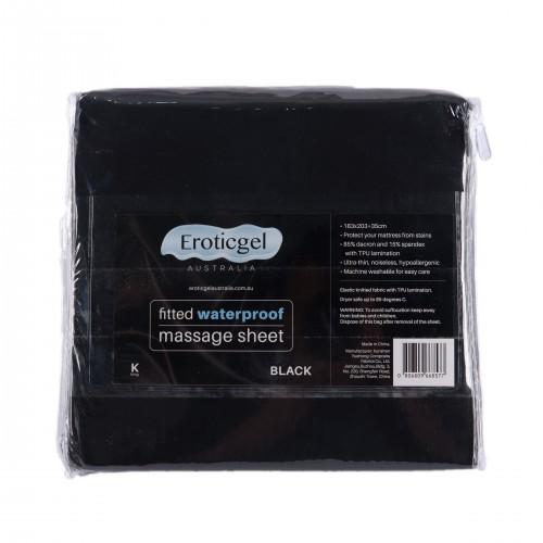 Eroticgel Black Waterproof Fitted Sheet - Single