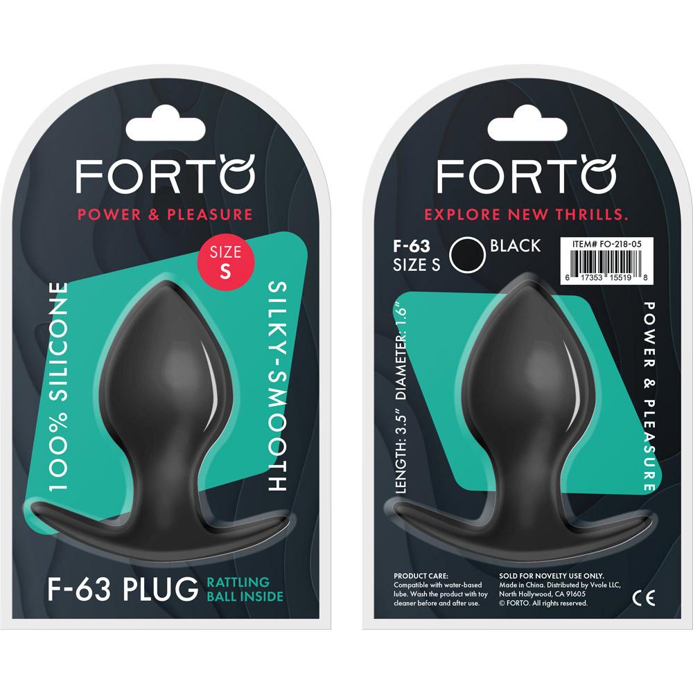 FORTO F-63 Black Rattler Butt Plug Small