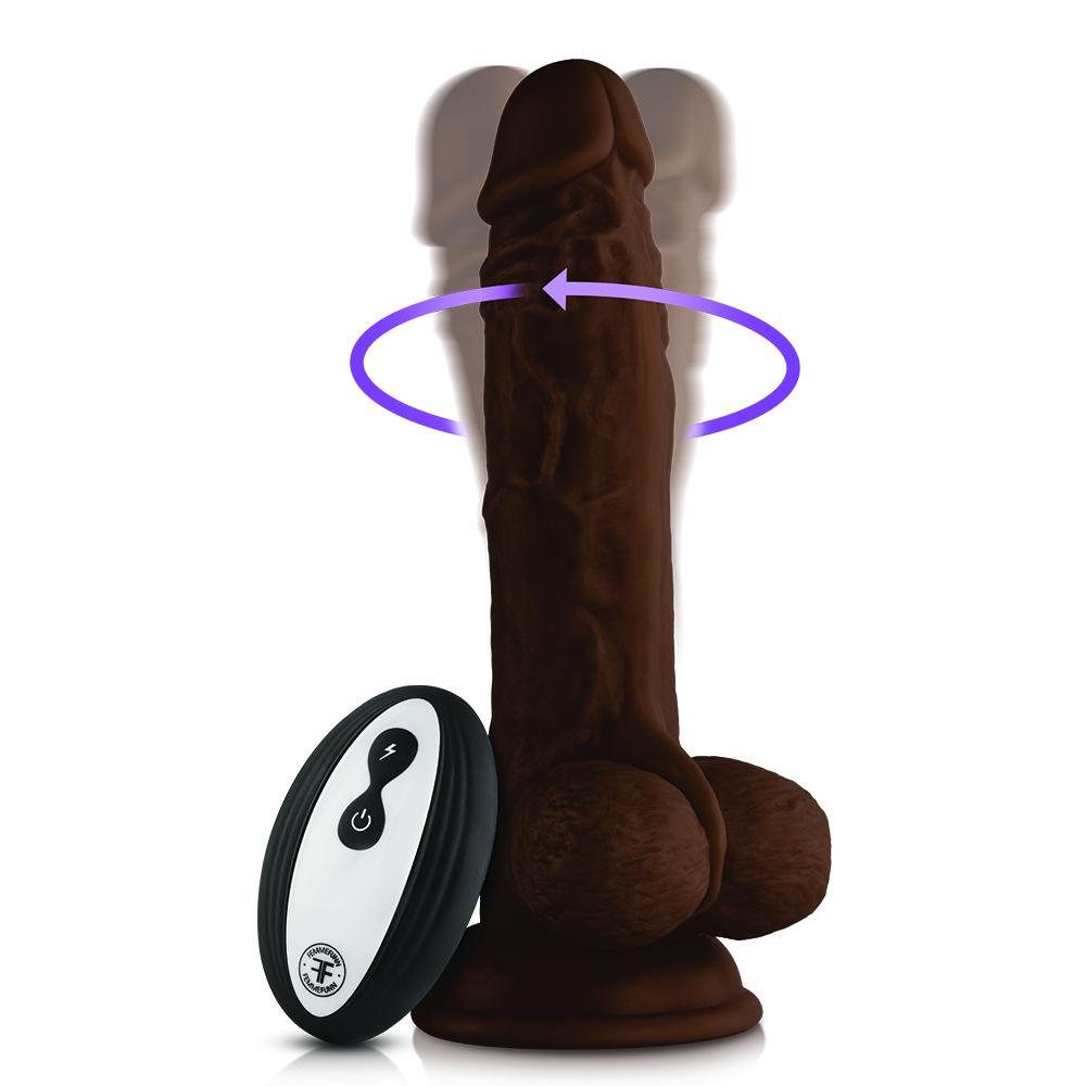 FemmeFunn Turbo Baller 2.0 Remote Controlled Vibrating Dildo - Brown