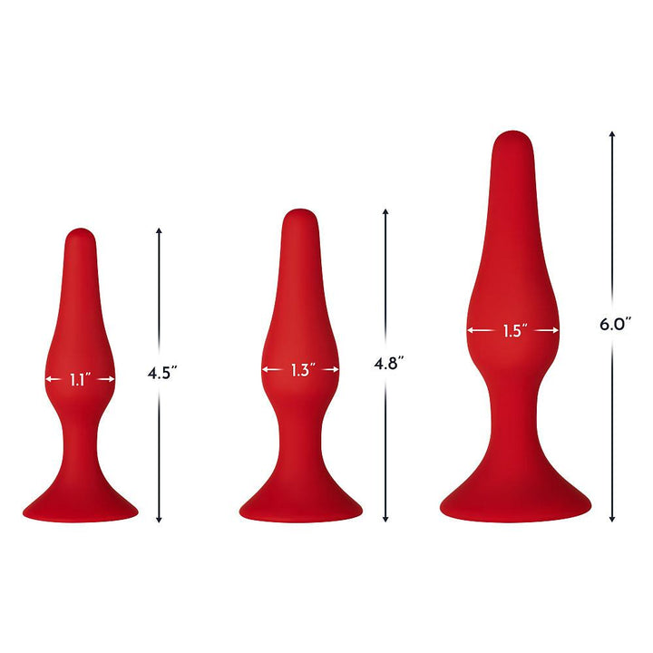 FORTO F-11 Red Lungo Tapered Butt Plug Small