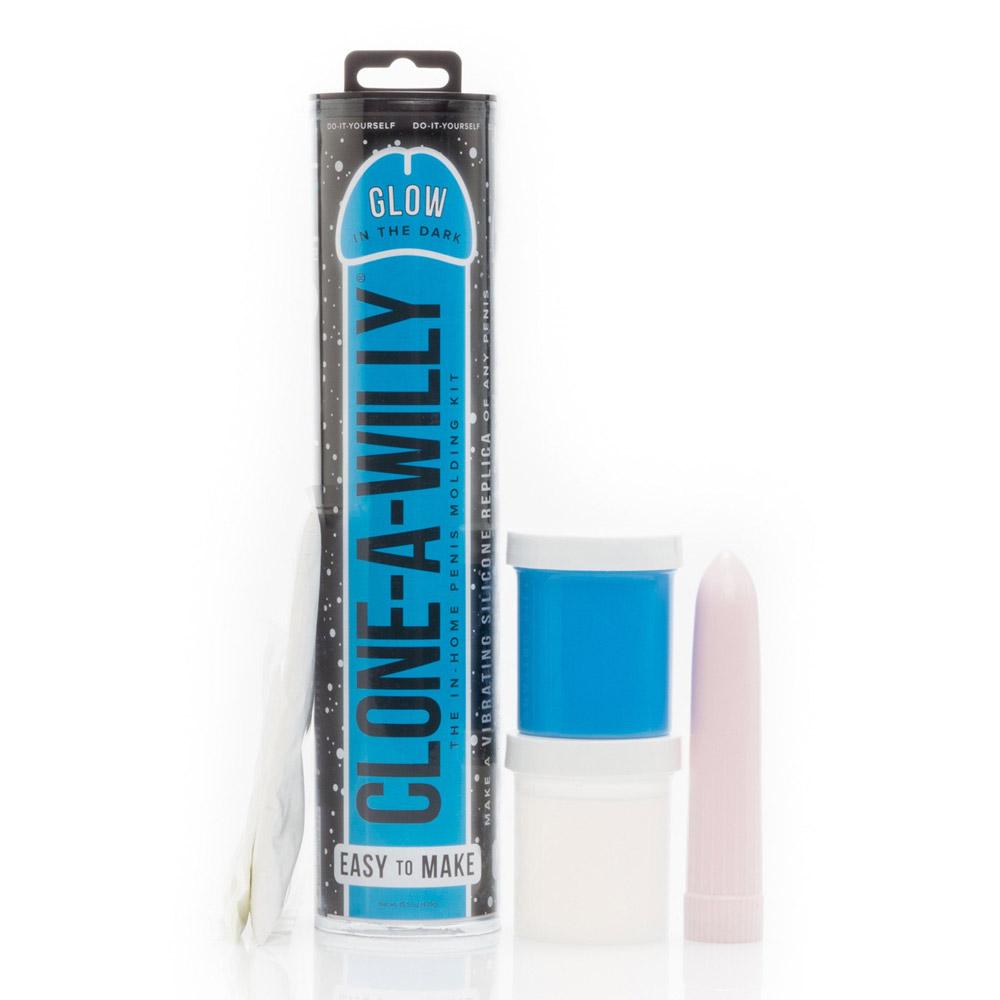 Clone A Willy Kit Vibrating - Glow In The Dark - Blue