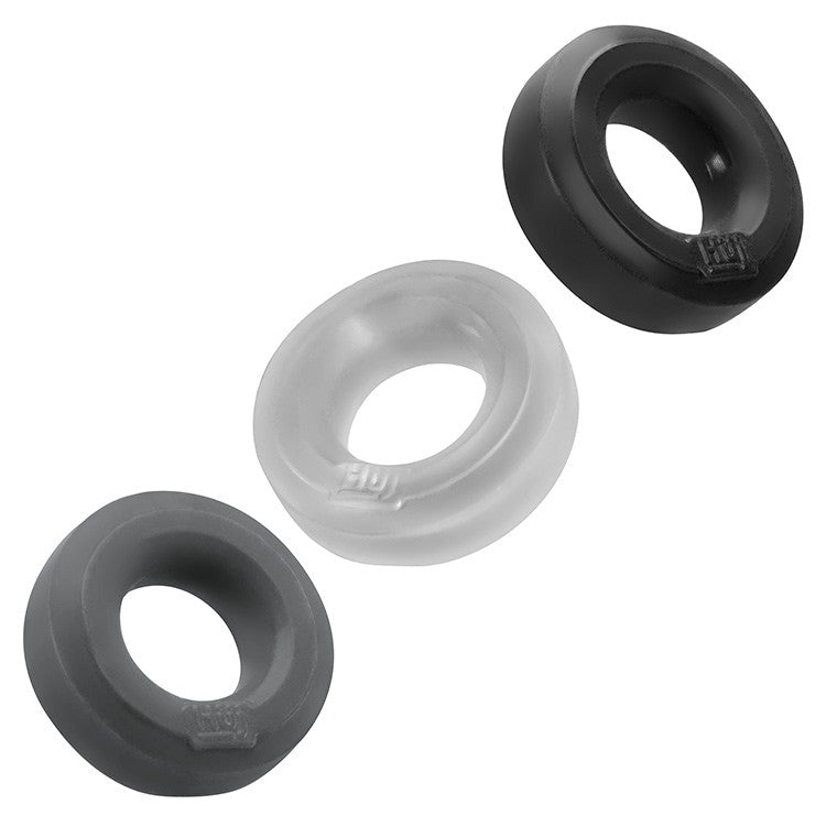 HunkyJunk HUJ Cock Ring 3 Pack - Stone & Ice