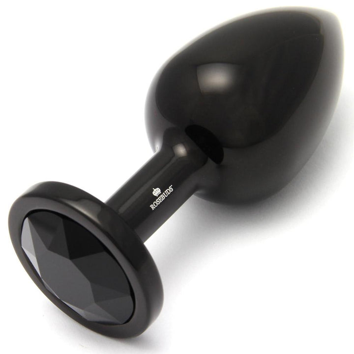 Rosebuds Aluminium Butt Plug Black Large - Jet