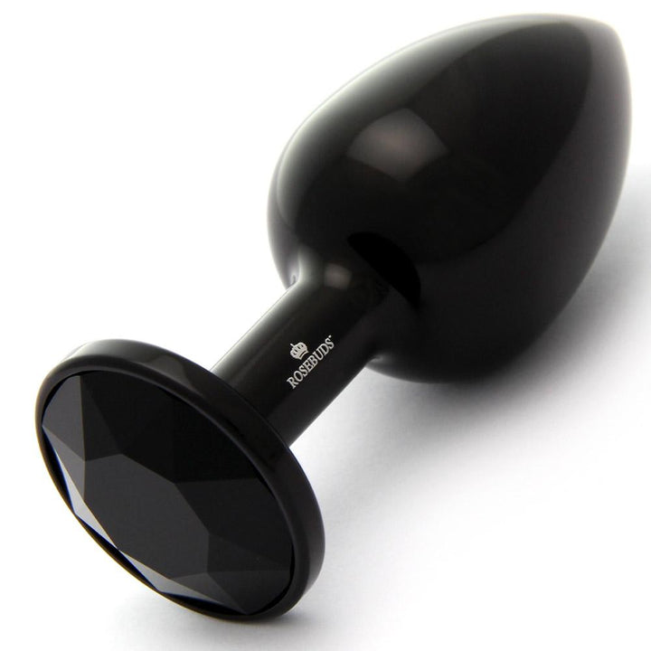 Rosebuds Aluminium Butt Plug Black Medium - Jet