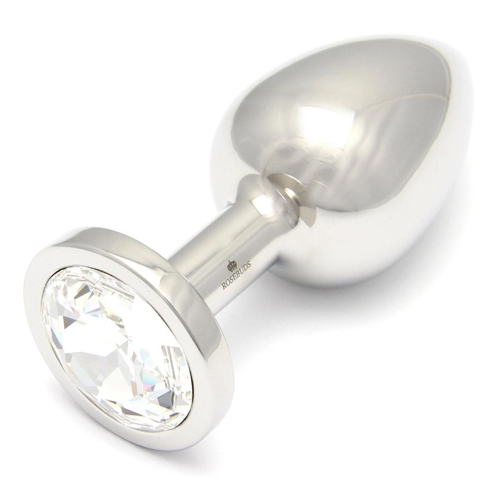 Rosebuds Stainless Steel Butt Plug Large - Clear