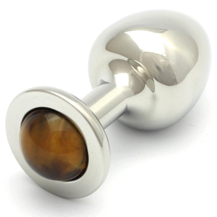 Rosebuds Stainless Steel Butt Plug Small - Tiger Eye