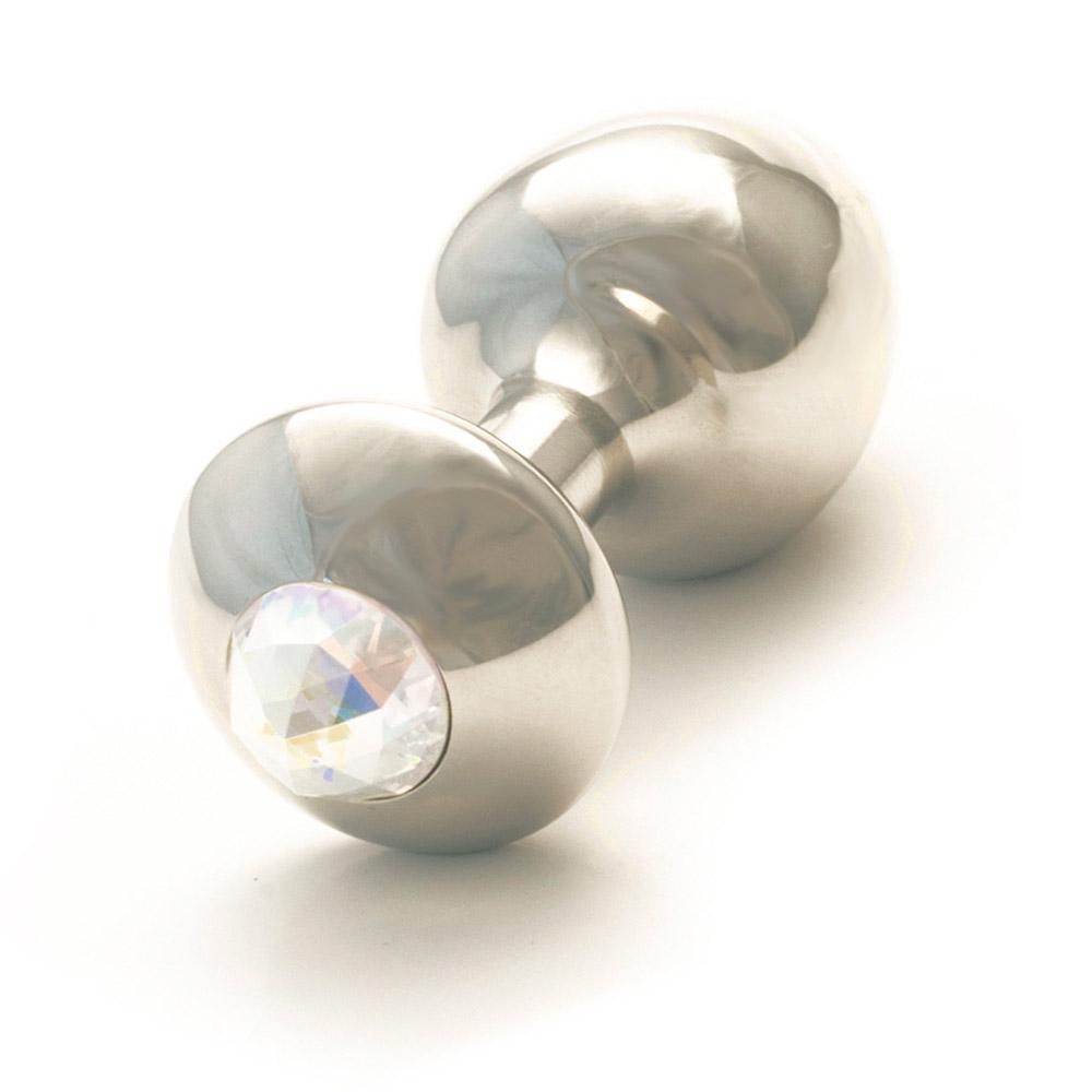 Rosebuds Stainless Steel Butt Plug Small Crystal - Aurora Borealis