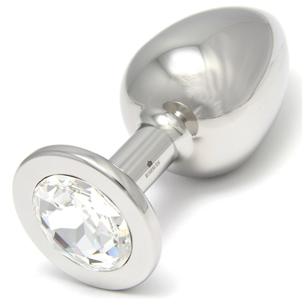 Rosebuds Stainless Steel Butt Plug XL - Clear