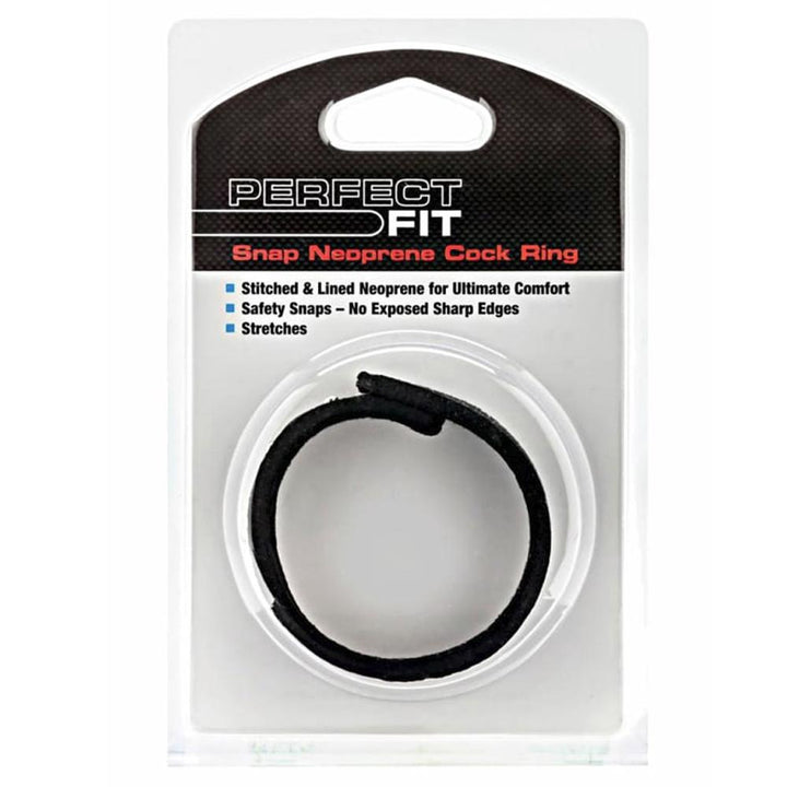 Perfect Fit Neoprene Snap Cock Ring - Black