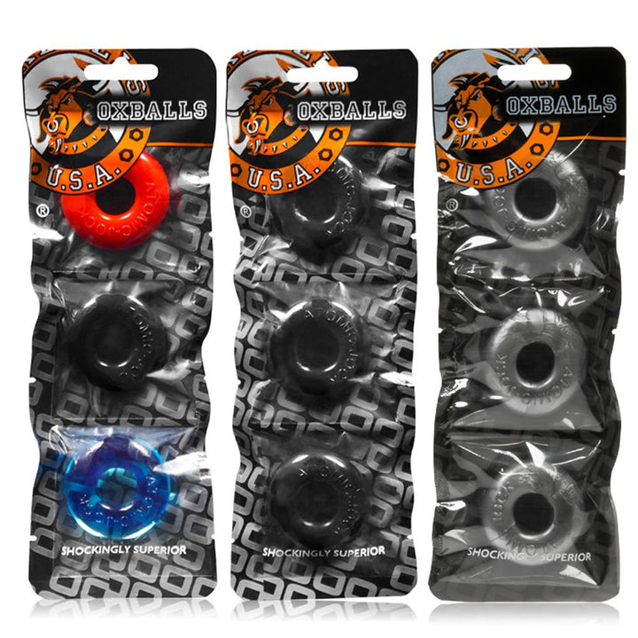 Oxballs Ringer Three Pack of Cock Rings - Steel