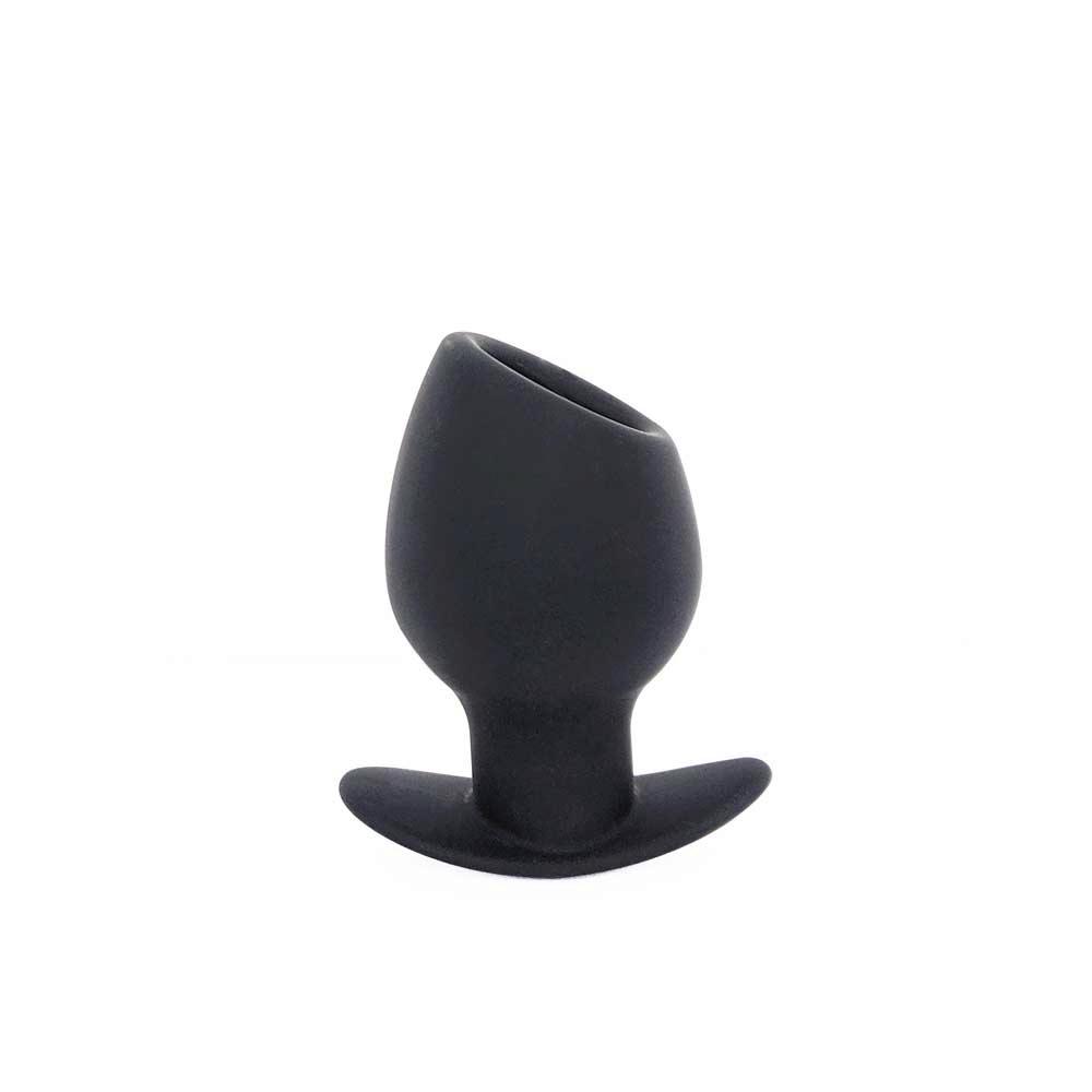 Brutus Chalice Silicone Tunnel Butt Plug Medium - Black