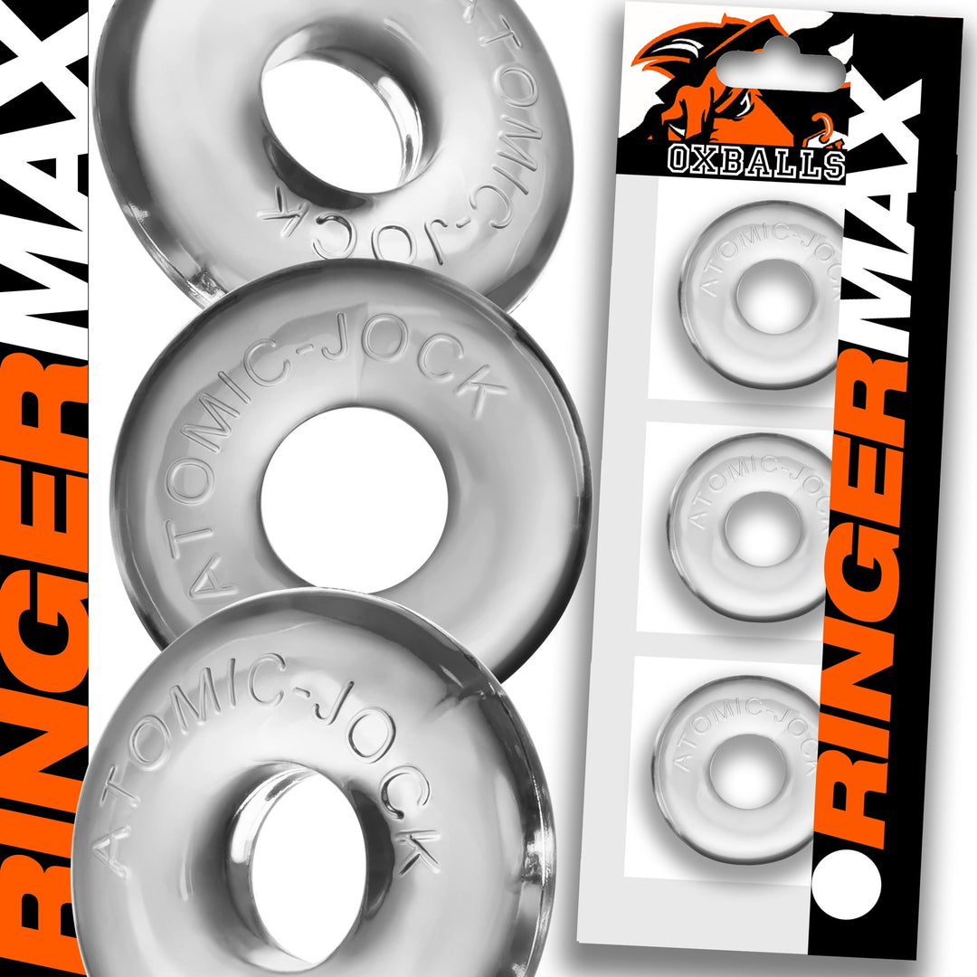 Oxballs Ringer Max Three Pack of Cock Rings - Clear