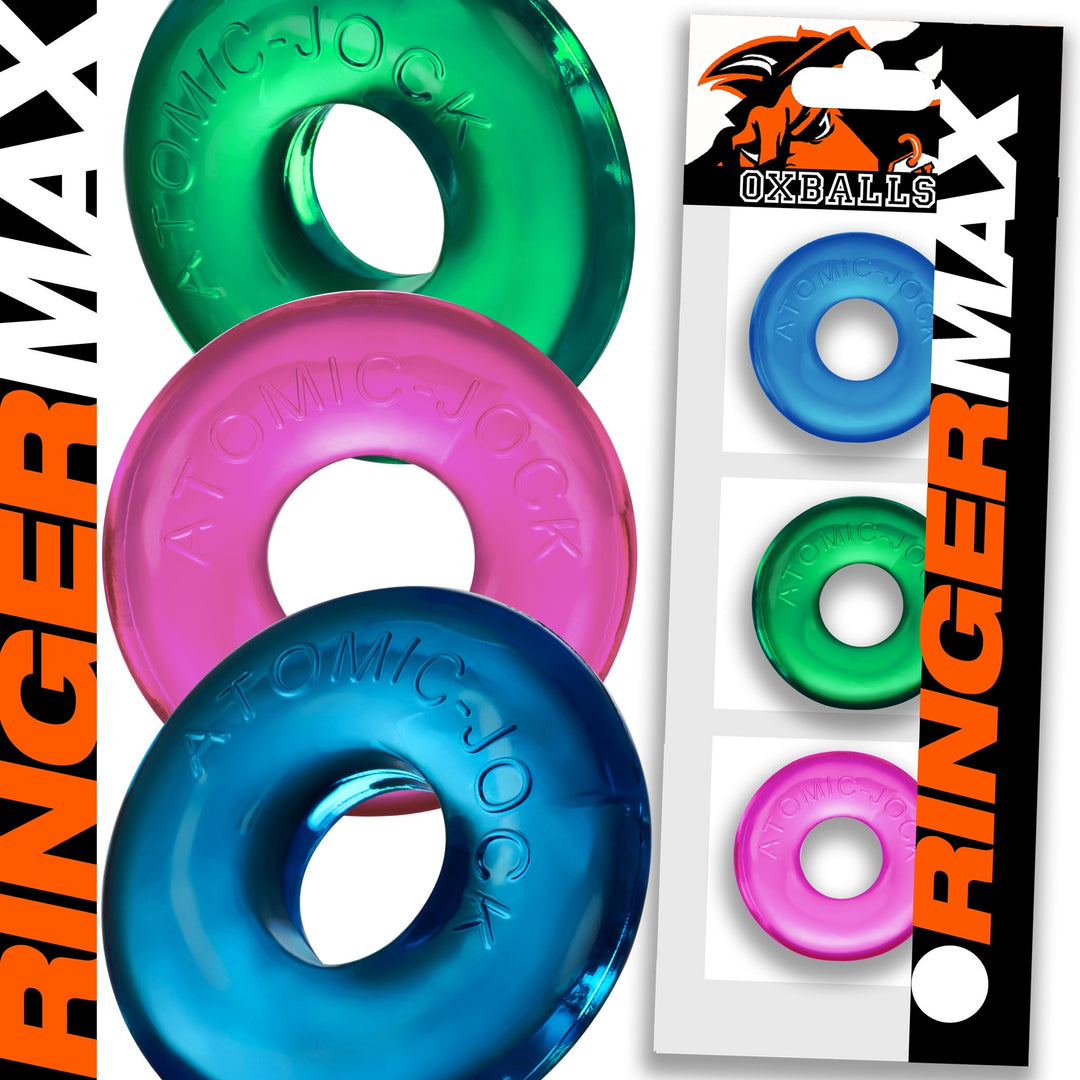 Oxballs Ringer Max Three Pack of Cock Rings - Neon