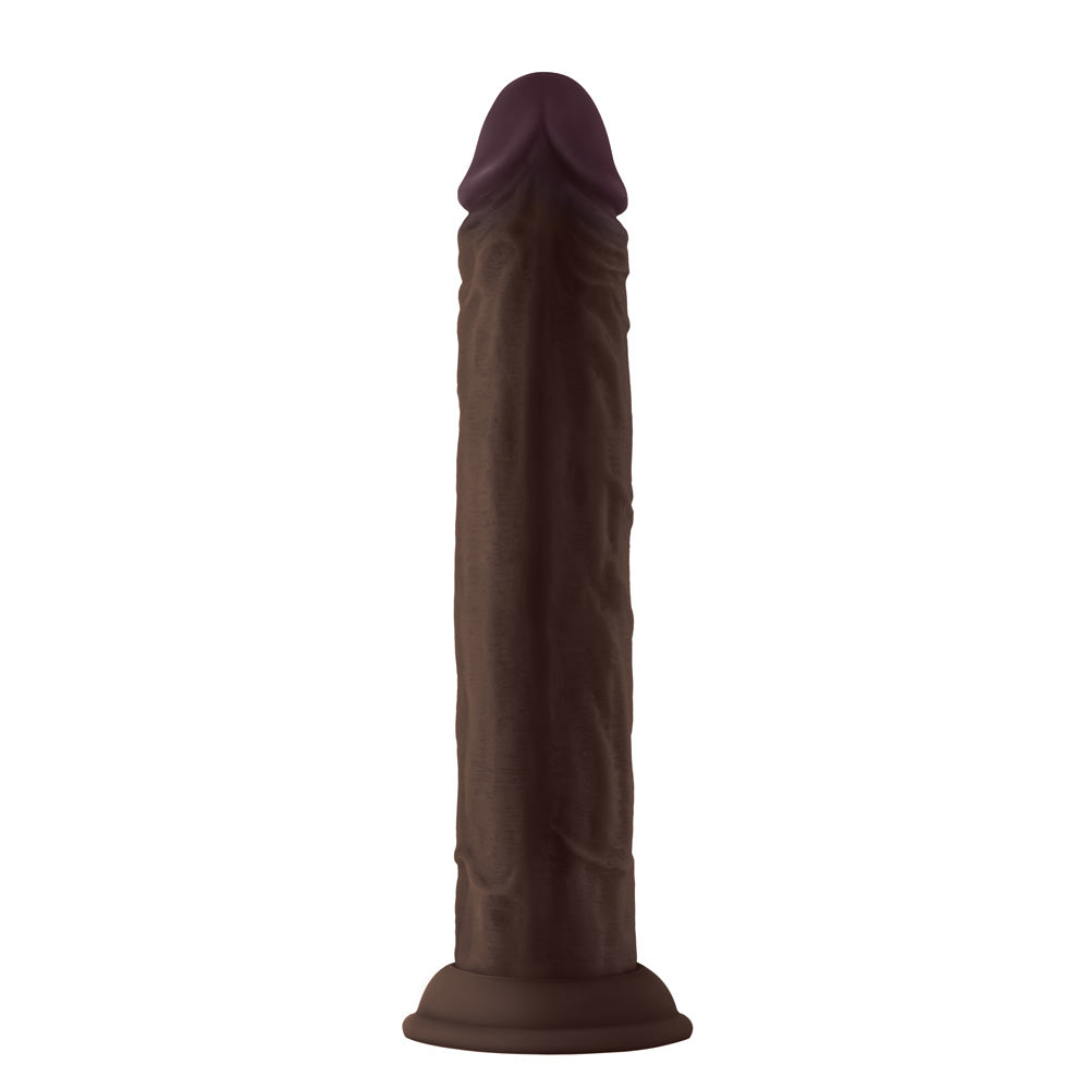 Shaft Model J Liquid Silicone Dildo 9.5 Inch - Mahogany