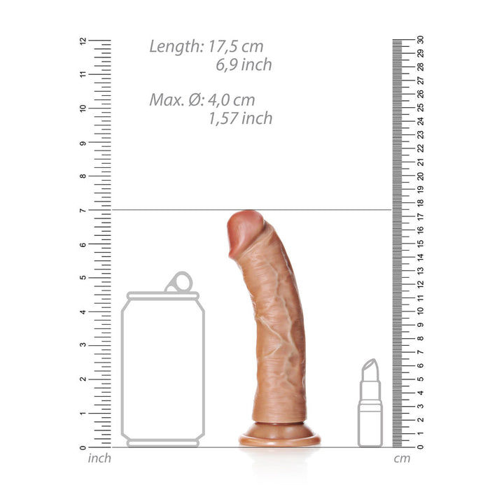 Shots Real Rock Realistic Curved Dildo 6 Inch - Tan