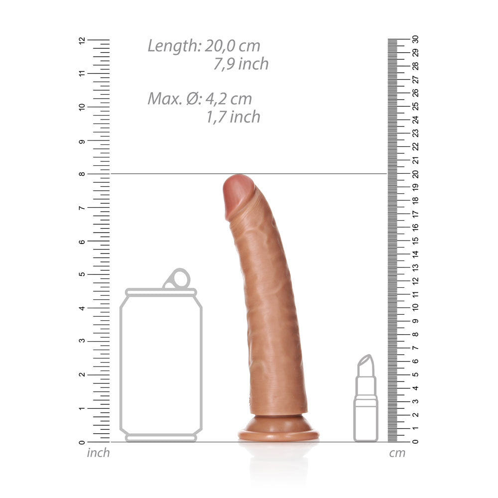 Shots Real Rock Realistic Slim Dildo 7 Inch - Tan