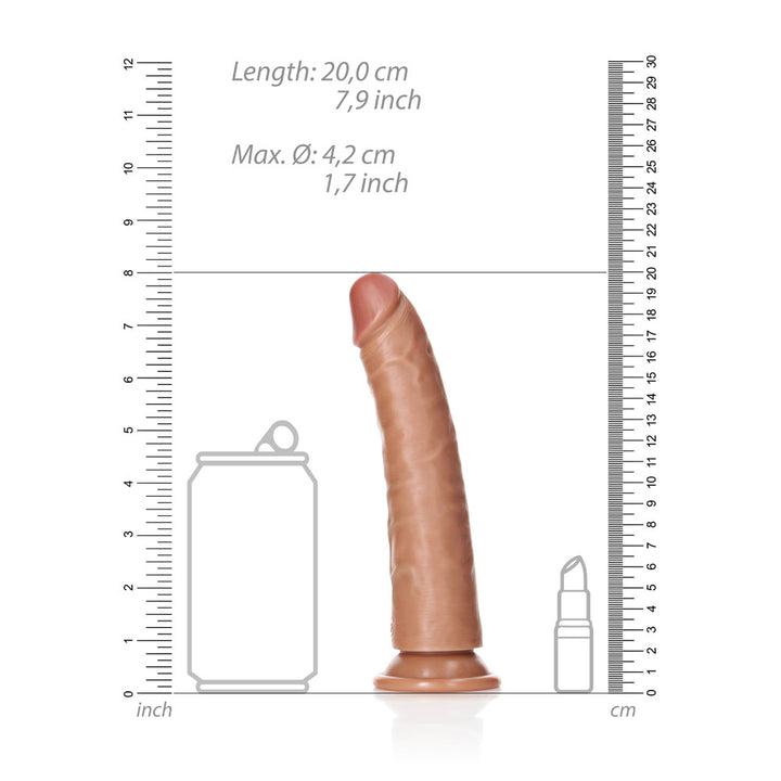 Shots Real Rock Realistic Slim Dildo 7 Inch - Tan