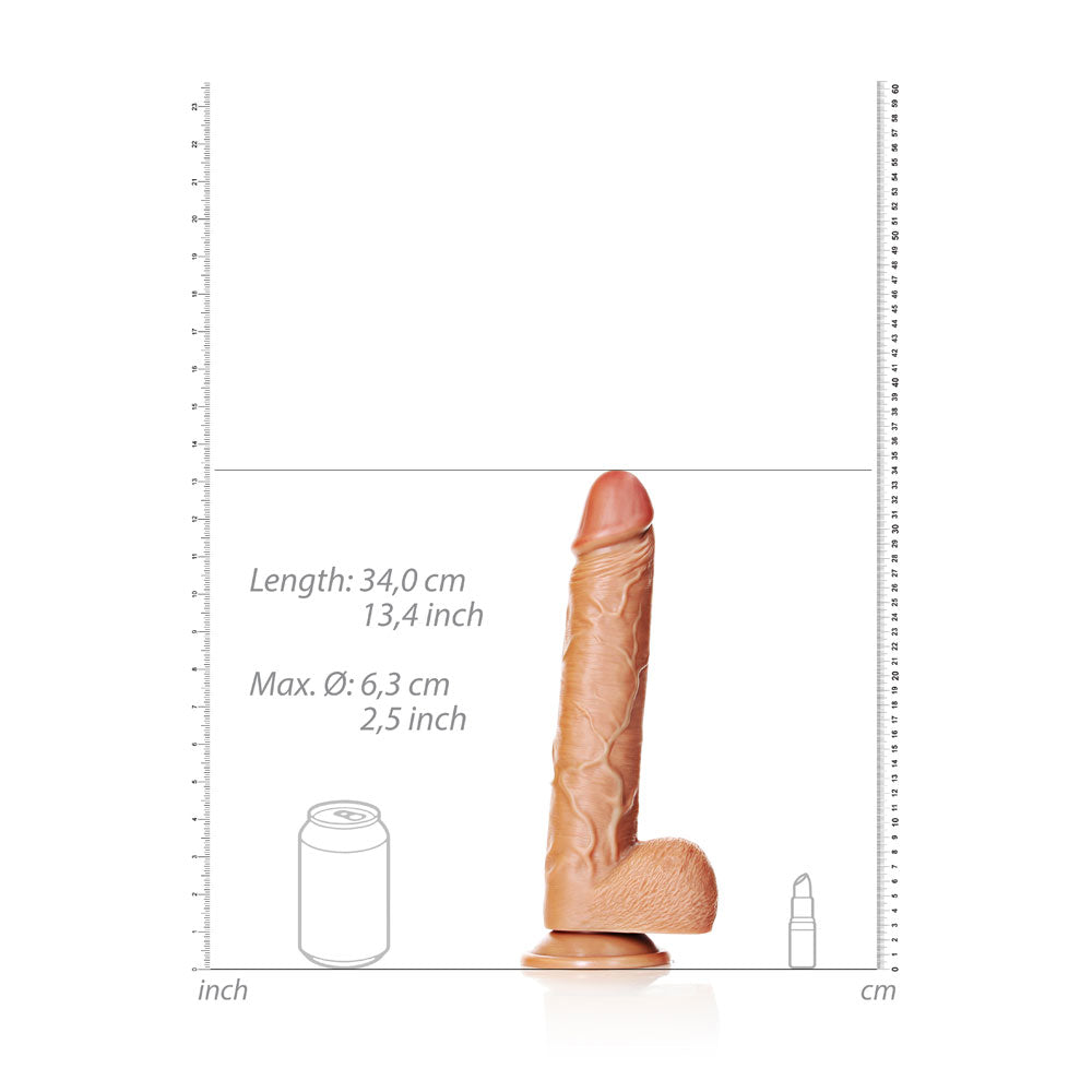 Shots Real Rock Realistic Straight Dildo With Balls 12 Inch - Tan