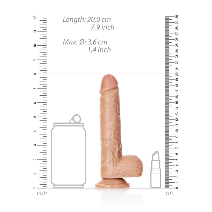 Shots Real Rock Realistic Straight Dildo With Balls 7 Inch - Tan