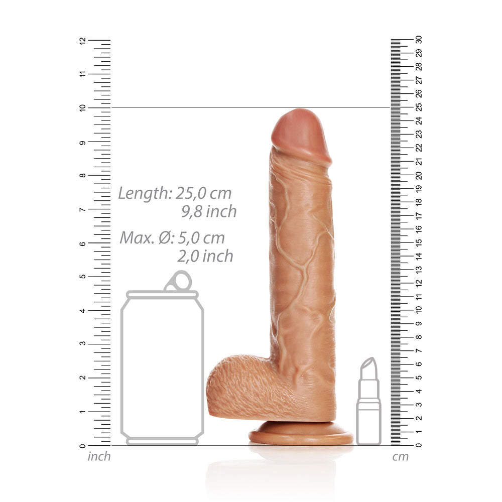 Shots Real Rock Realistic Straight Dildo With Balls 9 Inch - Tan