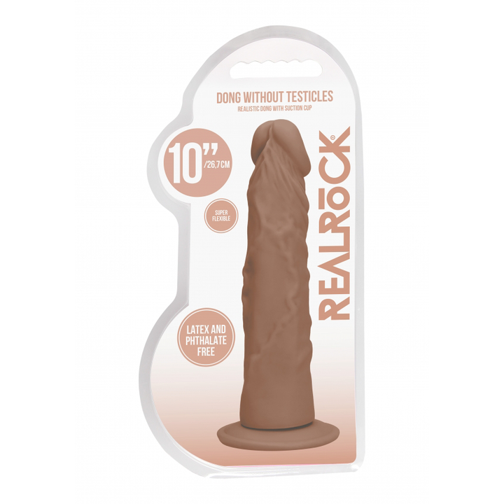 Shots Real Rock Skin Dong 10 Inch - Tan