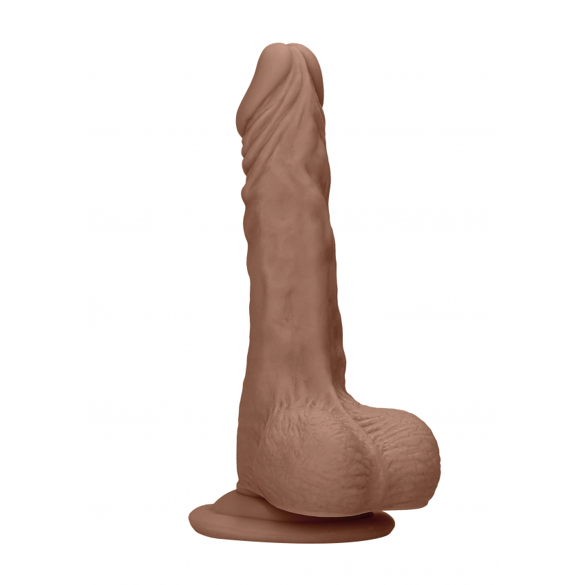 Shots Real Rock Skin Dong With Balls 10 Inch - Tan