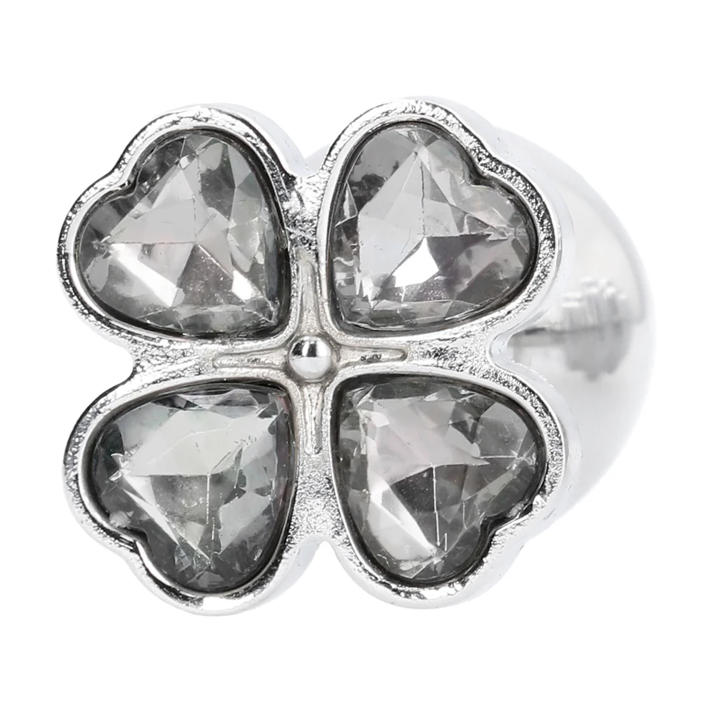 Shots Rich Lucky Diamond Metal Butt Plug 3.7 Inch - Silver