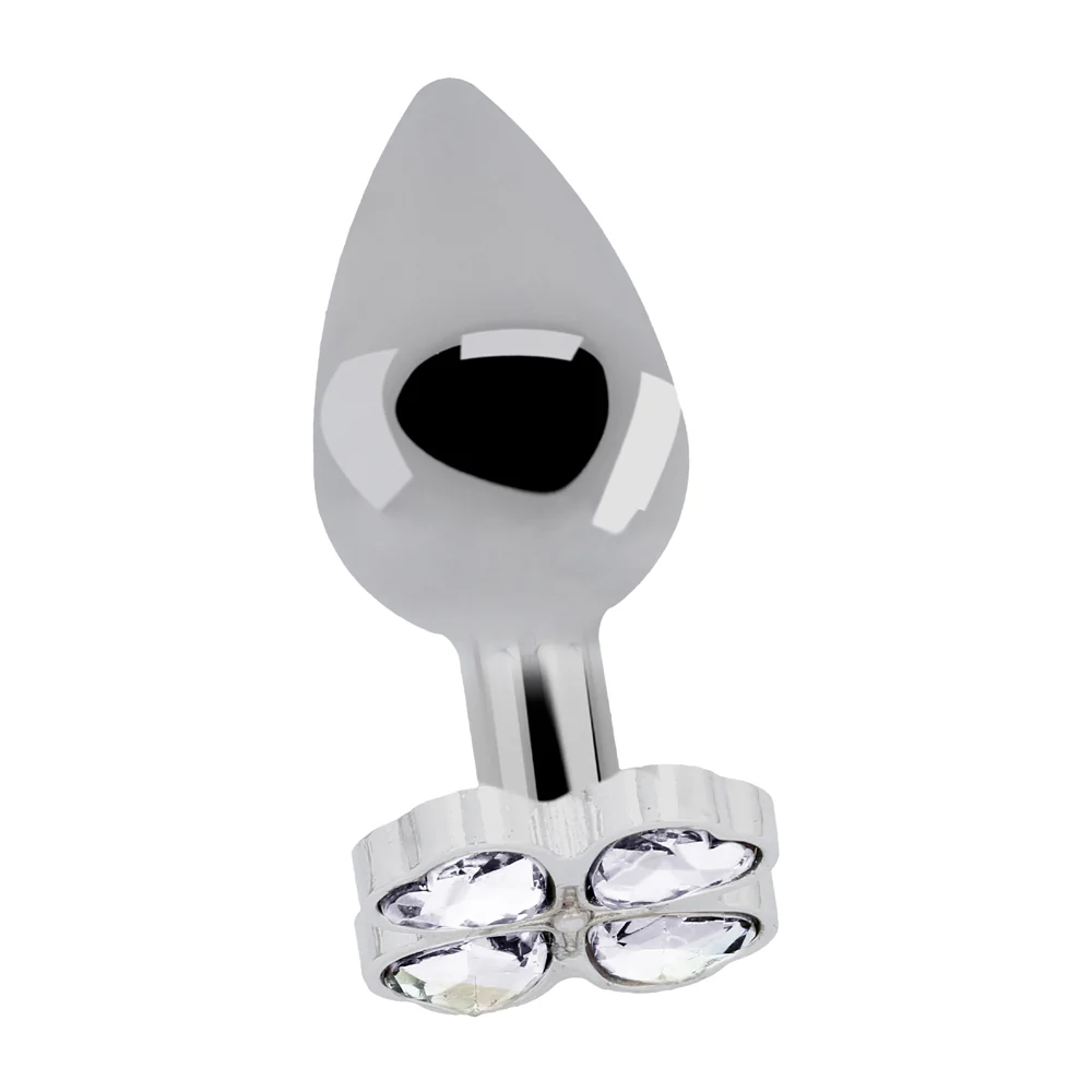 Shots Rich Lucky Diamond Metal Butt Plug 3.7 Inch - Silver