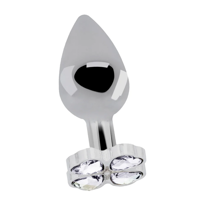 Shots Rich Lucky Diamond Metal Butt Plug 3.7 Inch - Silver