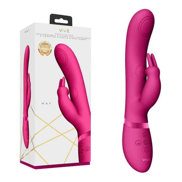 Shots Vive May Dual Pulse Wave & Vibrating C spot & G-Spot Rabbit - Pink