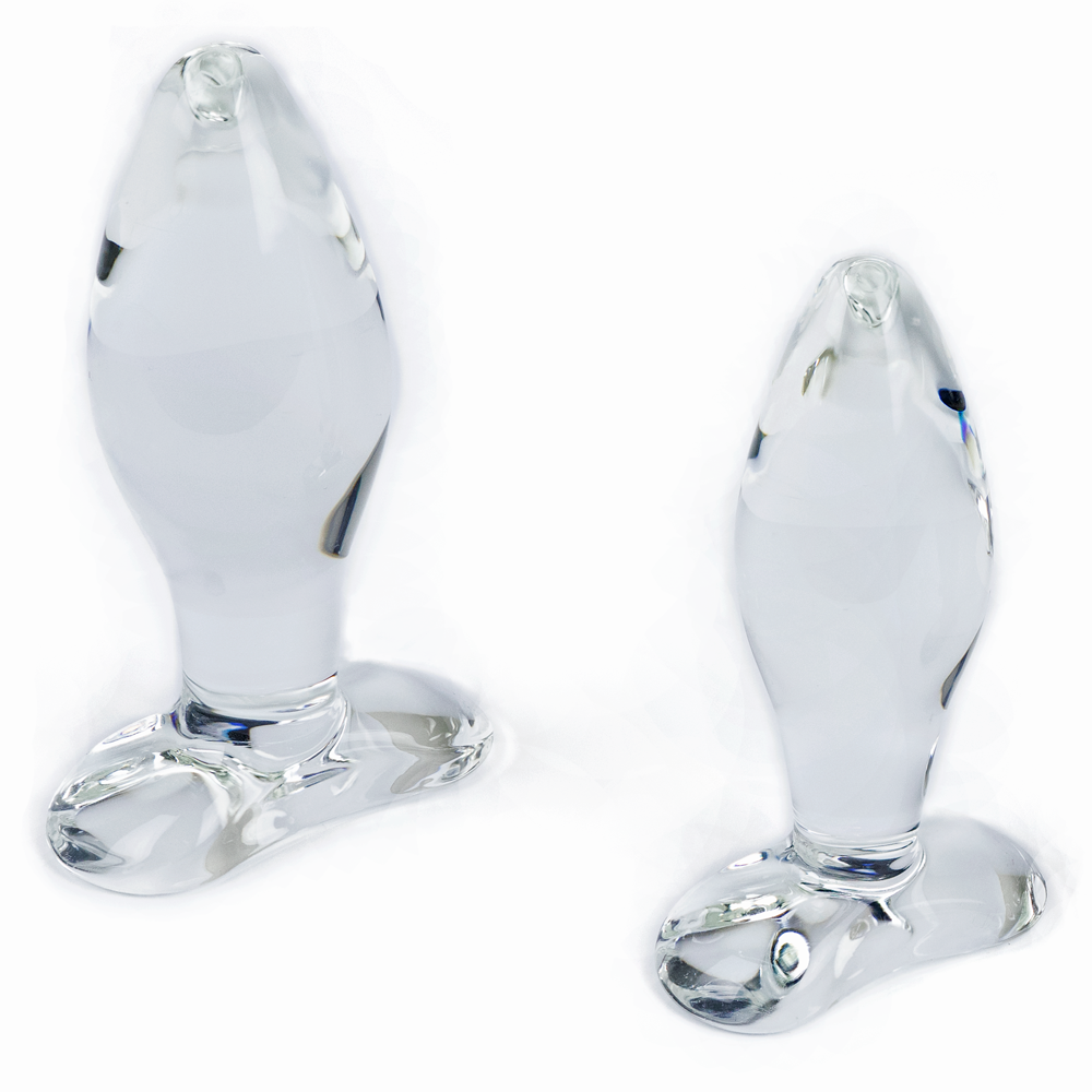 Spartacus Blown Glass Tapered Butt Plug Medium - Clear