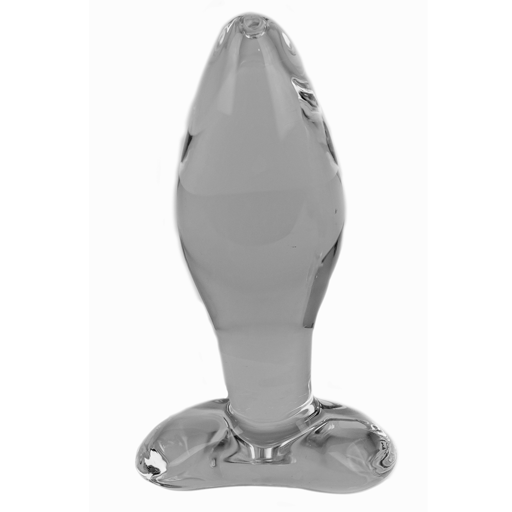 Spartacus Blown Glass Tapered Butt Plug Medium - Clear