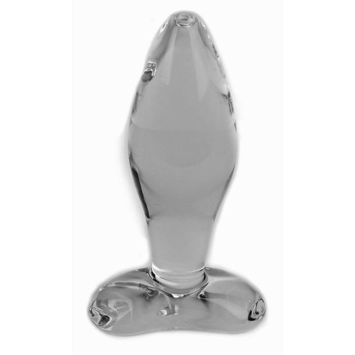 Spartacus Blown Glass Tapered Butt Plug Medium - Clear