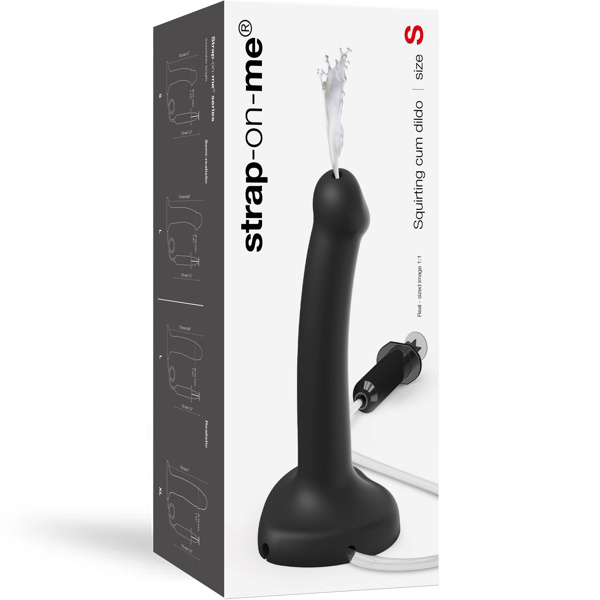 Strap On Me Semi Realistic Cum Dildo Small - Black